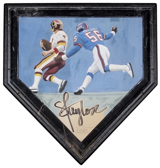 Lawrence Taylor Signed Painted Home Plate (JSA)